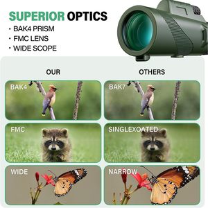 SUNCORE 10X42 Monocular Telescope Green Lens Fmc Coating Outdoor Birdwatching With Phone Mount - Product Image 2