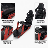 Nouveau cockpit de simulateur de course compatible avec siège baquet pour améliorer l'entraînement à la conduite automobile et au simulateur de course (cadre uniquement)