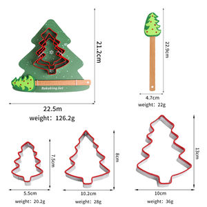 Coffret <span class=keywords><strong>cadeau</strong></span> de cuisson de Noël à faible quantité minimale de commande Mini rouleau à pâtisserie en silicone sans BPA emporte-pièce pinces alimentaires fouet et spatule pour enfants - Product Image 5