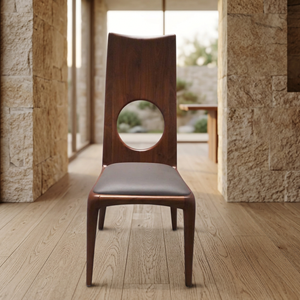 Chaise de salle à manger moderne en bois de frêne, finition noyer, construction en bois massif pour la maison, la salle à manger, le restaurant, l'hôtel, meubles PISANO - Product Image 3