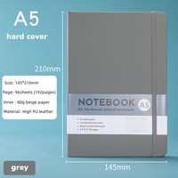 Cahier de classe 2025 bloc-notes d'écriture bon marché avec pages lignées élastiques journal à couverture rigide en cuir PU coloré taille A5