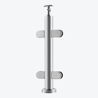 Poteau de balustrade en verre pour escalier intérieur, conception de pinces de fixation en acier inoxydable pour garde-corps en verre