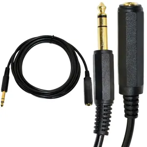 6FT Gold-plated 6.35mm Male Jack Plug to Female Socket Stereo Dual Channel Extension Cable 6.3SP M-6.3SP F Cable