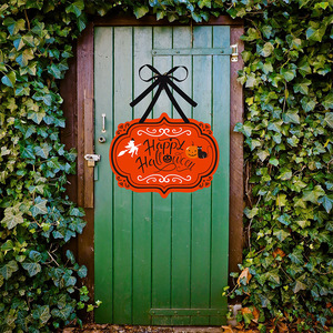ป้ายแขวนไม้รูปผีสำหรับตกแต่งภายในบ้านในวันฮาโลวีน ป้ายต้อนรับสำหรับงานปาร์ตี้บ้านผีสิงแสนหวาน - Product Image 2