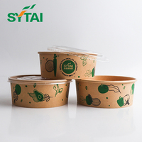 Bols à salade en papier kraft jetables de qualité alimentaire à emporter
