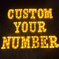 Vente en gros de chapiteau lumineux de décoration de mariage, lettres lumineuses géantes avec grands chiffres, chapiteau avec lettres d'amour avec LED