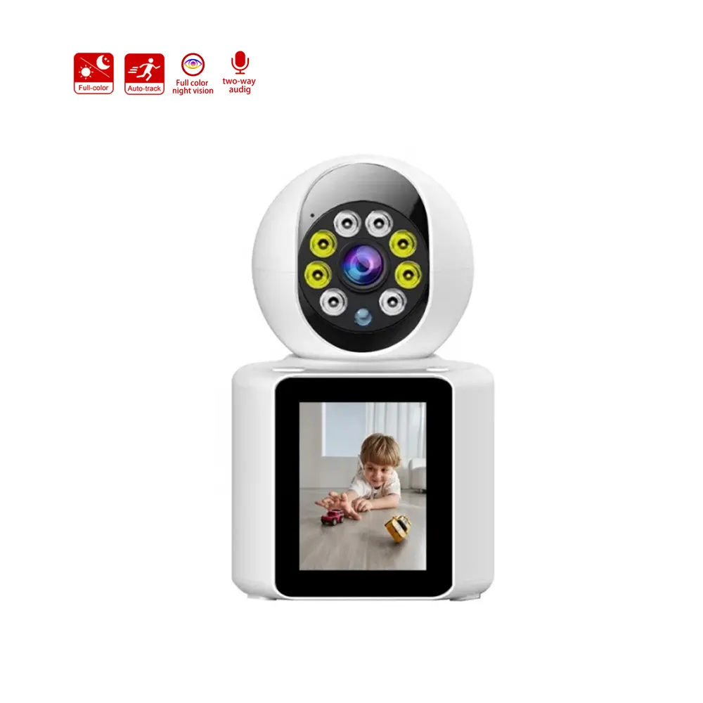 홈 보안 cctv 카메라를위한 2.8 인치 IPS 화면 PTZ 네트워크 카메라로 새로운 비디오 통화 스마트 베이비 모니터