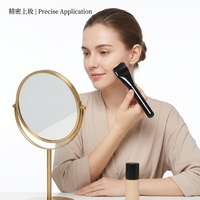 Kuas Masker Bedak Tahan Lama Ramah Kulit dengan Bulu Sintetis Non-Makan yang Dapat Disesuaikan, Kuas Makeup Tunggal, Kuas Cukur.