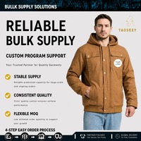 Veste de travail en toile doublée sherpa pour homme, à capuche, 100 % coton, robuste, chaude pour l'hiver, avec doublure polaire, modèle utilitaire, vente en gros, OEM