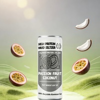 Bebida alcohólica efervescente post-entrenamiento personalizada al por mayor, 330ML, elegante, enlatada, sabor maracuyá y coco, 10g de proteína de suero, 10% ABV