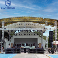 Aluminio al aire libre concierto escenario plataforma evento Truss Riser Stand Truss Display Curved Roof Truss