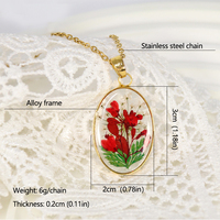Epoxidharz-Halskette mit Echten Getrockneten Blumen, Echte Blumen-Schmuckstücke aus Edelstahl, Hochzeits- und Brautschmuck, Muttertagsgeschenk für die Ehefrau