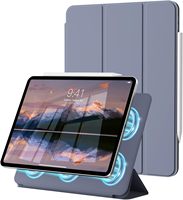 Étui en cuir PU léger avec fixation magnétique pratique et support pliable à double sens pour iPad 11 A16/10e génération, fonction veille/réveil automatique