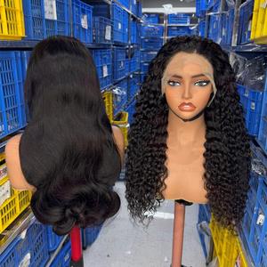 Natural Glueless <span class=keywords><strong>Brazilian</strong></span> Straight Curly Perucas de Cabelo Humano Cabelo Virgem 360 Full Lace 13x6 Hd Lace Frontal Peruca para Black Wome - Product Image 5