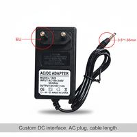 Adaptador de Corriente Estándar Europeo de 15V 2A con Conector CC de 3.5x1.35mm para CCTV, Motor Pequeño
