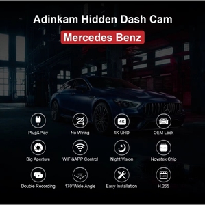 Dash Cam 4K con doppia lente Adinkam per <span class=keywords><strong>Mercedes</strong></span> Benz E classe W213 2017-2024G-sensore Wifi connettività App - Product Image 2