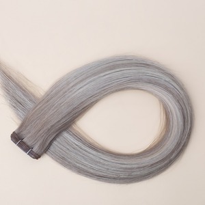Extensions de <span class=keywords><strong>cheveux</strong></span> 100% humains Remy blond platine russe, 25g, trame nouée à la main avec pointes épaisses, invisible, Genius Can Be Cut Weft Hair - Product Image 2