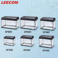 Kit d'aquarium LEECOM avec éclairage LED, système de filtration, pompe silencieuse et accessoires complets - Aquarium en verre pour la décoration de la maison/du bureau