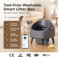 Bac à litière compact intelligent autonettoyant pour chat, Bac à litière pour chat AI, Arenero Para Gatos Automatico, Conception ouverte, Électrique