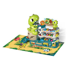 Ensemble de jeu de <span class=keywords><strong>garage</strong></span> pour enfants <span class=keywords><strong>avec</strong></span> dinosaures, mini voitures et rampe de course, parking pour jouets - Product Image 6