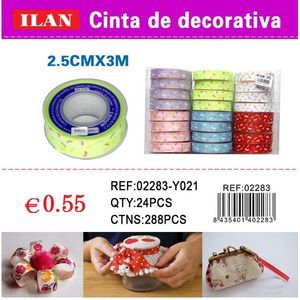 Nastro decorativo Ilan 2,5 cm x 3 m colori assortiti per artigianato e confezioni regalo - Product Image 3