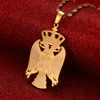 Collier pendentif Aigle Serbe, Armoiries de la République de Serbie, Bijou en Acier Inoxydable, Cadeau d'Anniversaire l'Héritage