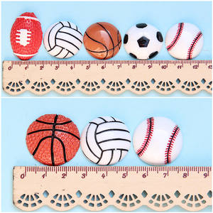 Parches de Resina Kawaii con Forma de Balón Deportivo, Base Plana, Accesorios para Fútbol y Baloncesto, Decoración Creativa para Joyería, Manualidades, Estuche, Dijes, Venta al por Mayor - Product Image 4