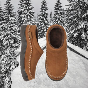 Pantuflas Mocasín de Plataforma para Hombre, Forradas con Piel Sintética Cálida Estilo Coreano, con Espuma Viscoelástica Gruesa, Cómodas para Interiores y Exteriores, Anchas - Product Image 2