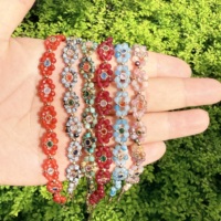 Bracelet de luxe tendance en pierre naturelle facettée avec zircon cubique, perles tressées, fermoir en acier inoxydable, réglable, pour femme