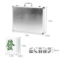 Vente Flash : Ensemble de Mahjong de Luxe en Acrylique 40mm Style Européen et Américain, Argent et Or, Jeu de Société Familial