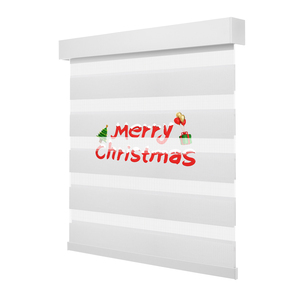 Zstarr Giáng Sinh Kỳ Nghỉ Chủ Đề Trang Trí Nội Thất In Tùy Chỉnh Hai Lớp Polyester Lọc Ánh Sáng Sheer Cửa Sổ <span class=keywords><strong>Zebra</strong></span> Rèm cuốn - Product Image 4