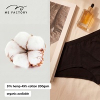 Culottes en coton et chanvre naturel pour femmes, taille basse, design OEM, logo, ceinture élastique, respirantes, confort décontracté, sous-vêtements