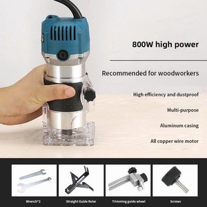 800W Compact Wood Router Electric Trim Router Aluminum Hand <b>Tool</b> for Woodworking DIY <b>Craft</b> - Product Image 5