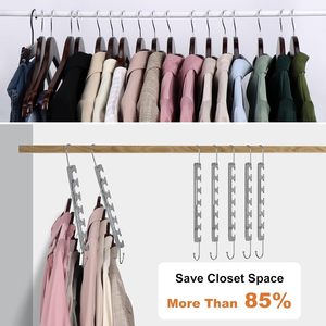 Wholesale Good Price Magic Space Saving Single Tier Heavy Iron <b>Wardrobe</b> Organizer Multifunctional Cleaning Clothes Hangers - Product Image 3