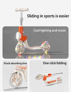 <span class=keywords><strong>Trottinette</strong></span> à pédales en alliage léger et plastique <span class=keywords><strong>personnalisable</strong></span> pour enfants de 3 ans Roue clignotante Conception pliable - Product Image 4