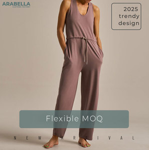 Arabella 2025 Custom Logo Athleisure Bodysuit Plus Size Mujer Bamboo Activewear Personalizable One Piece Sports Jumpsuit - Product Image 2