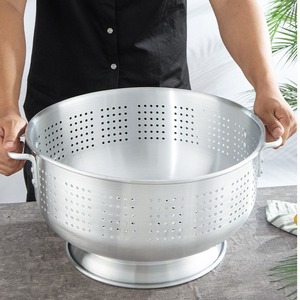 Jade Bird Aluminum Drain Basket Round With Handle 20cm Versatile Kitchen <b>Sieve</b> - Product Image 1