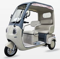 Tricycle électrique semi-fermé avec auvent, scooter électrique à 3 roues pour adultes, idéal pour les déplacements quotidiens en famille et le transport d'enfants
