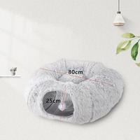 Tunnel-lit pliable écologique en peluche pour chat, coussin lavable, chaud et moelleux, jouet d'intérieur interactif pour chatons – Vente en gros