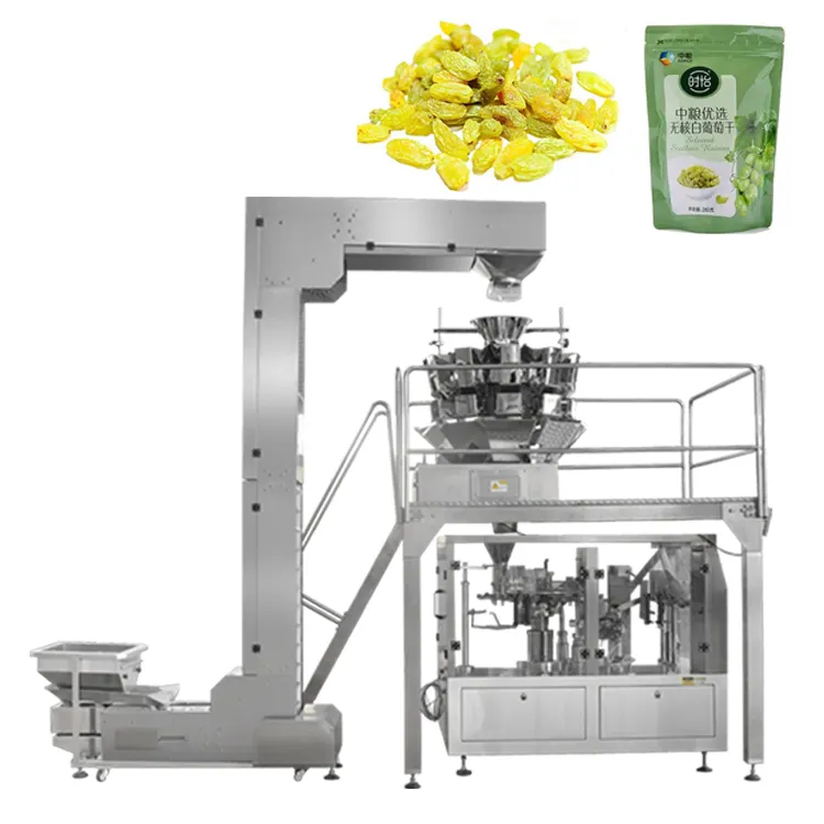 Máquina de embalagem para porca seca de frutas, barata, preço de fábrica, máquina de embalagem multihead 10 peso, máquina para bolsa de apoio