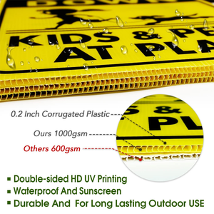 Hava koşullarına dayanıklı yavaş yansıtıcı Yard işareti üçgen desen çocuklar ve evcil hayvan Metal bahis uyarı işareti - Product Image 5