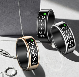 Metal Smart <span class=keywords><strong>Ring</strong></span> Display Touch Oplaadstandaard Pagina-omslag Foto Smart Band Hartslag Bloedzuurstof Slaap Android App Besturing <span class=keywords><strong>Ring</strong></span> - Product Image 1