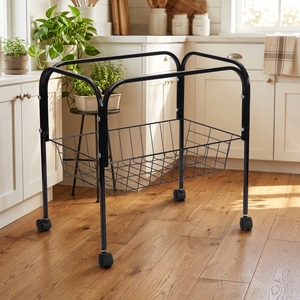Support mobile en métal pour cage à oiseaux, étagère de rangement universelle pour cage à hamster, plateau carré, cadre de cage à perroquet, unité d'étagérage à roulettes - Product Image 1