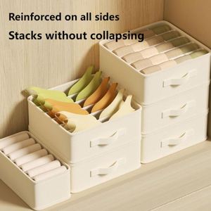 Boîte de rangement pour vêtements, carrée, pliable, empilable, avec compartiments pour soutiens-gorge, chaussettes, style tiroir, organisateur de garde-robe - Product Image 3