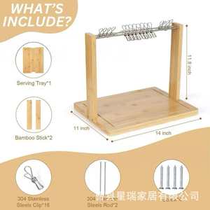 Présentoir à bacon en bambou, support de table en bois massif pour fromages, fruits et collations, utilisation intérieure - Product Image 5