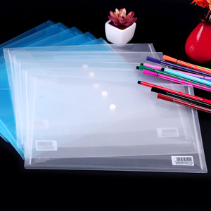 Deli Plastic Document Bag A4 Transparent Snap Button Reusable Office Storage Bag - Product Image 2