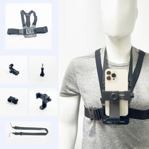 Kit d'accessoires pour caméra d'<span class=keywords><strong>action</strong></span> tout-en-un, <span class=keywords><strong>sangle</strong></span> de tête, <span class=keywords><strong>sangle</strong></span> de poitrine, support réglable pour GoPro Hero Phone - Product Image 1