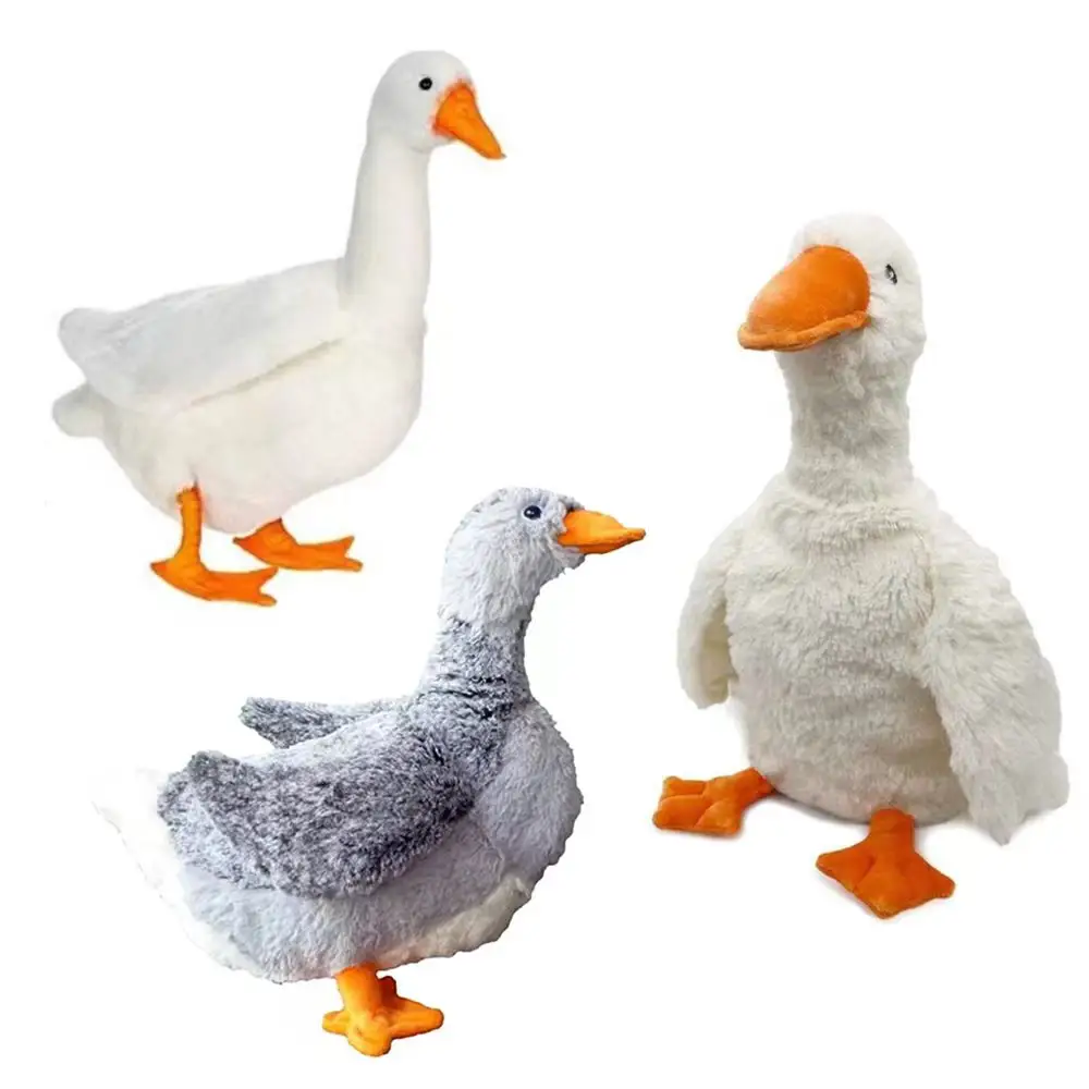 Animal en peluche personnalisé de haute qualité, peluche douce d'oie blanche, canard gris, jouets apaisants pour bébé