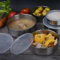 Prix Usine 5 Pièces Boîte de Rangement Pliante en Acier Inoxydable pour Légumes avec Couvercle Boîte de Conservation Fraîcheur pour Réfrigérateur
