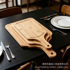 Tabla de cortar de bambú rectangular de 14x33cm, 16x44cm, 22x44cm con asa para cortar pizza, sushi y uso en la cocina. - Product Image 5
